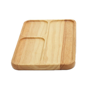 Plateau de service en bois de style japonais à trois compartiments pour le petit-déjeuner, idéal pour la maison et les cafés - Product Image 5