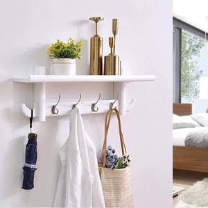 Factory Wholesale Classic Double Tier Wooden Wall <b>Mounted</b> Hangers Hooks Storage Rack Flexible Design for Bedrooms Living Rooms - Product Image 4