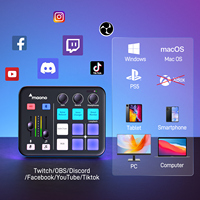 Maono G1 NEO Table de Mixage Audio Gaming Carte Son Streaming Live Légère Lumière RGB Moniteur Direct Entrée XLR 48V