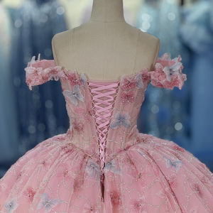 Vestido de Quinceañera Dy8501 con Apliques, Escote Corazón, Hombros Descubiertos, 100% Algodón, Largo Maxi, para Jóvenes de 15 Años - Product Image 5