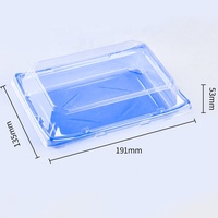 Boîtes d'emballage rectangulaires bleues pour sushis à emporter, en plastique PET, pour servir et livrer des sushis, barquettes jetables pour sushis