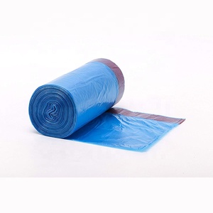 1Roll High Quality Trash Bags Garbage Bag <b>Storage</b> Kitchen Garbage <b>Box</b> 15pcs/roll Household Disposable PE Drawstring Handles - Product Image 2