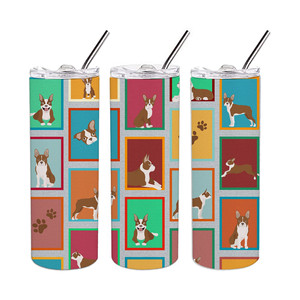 แก้วน้ำสแตนเลสทรงเพรียวบางสีแดงบอสตันเทอร์เรียร์จำนวนมาก - Product Image 2