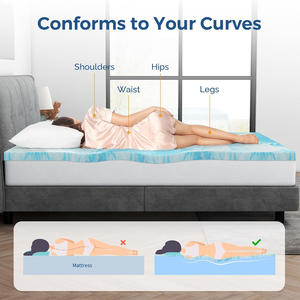 3 इंच जेल की मेमोरी फोम गद्दा टॉपर | गर्भाशय-हमें प्रमाणित शीतलन बेड टॉपर, दबाव राहत समर्थन, नीला - Product Image 5