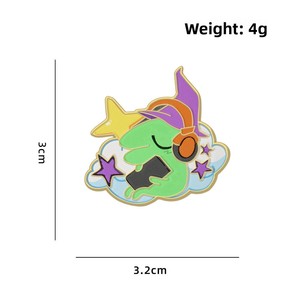 Pin de solapa esmaltado de recuerdo, colorido, de dibujos animados, con diseño de personaje Kawaii sonriente, de los amigos <span class=keywords><strong>Alan</strong></span> y Glep, para fans - Product Image 3