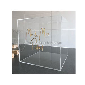 Glad Liefdadigheid Donatie Box Acryl <span class=keywords><strong>Wedding</strong></span> <span class=keywords><strong>Wishing</strong></span> Goed Card Box Met Verschillende Kleuren - Product Image 1