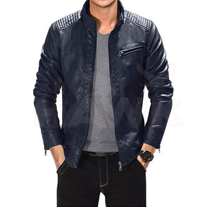 Veste en cuir de mouton coupe-vent de haute qualité pour hommes en cuir véritable respirant avec fermeture éclair imperméable imprimé grande taille - Product Image 3