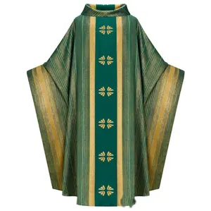 Pria Vestments dicetak Chasuble dan curi Kristen jubah pendeta kaus kaki panjang untuk pendeta pria kostum pendeta Pullover jubah doa