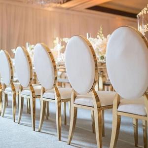 Fábrica Preço Comercial Outdoor Furniture Stainless Steel + Leather Metal Stacking Hotel Wedding Banquet Chair - Product Image 6