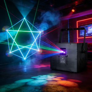 TMUT Outdoor 15W RGB Laser Projector Bluetooth APP DMX <b>Control</b> for Weddings Parties Discos & Large Events Lighting - Product Image 1