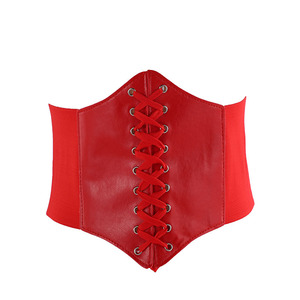 Y302001 OEM hecho a mano personalizado mujer moda cintura Cinch encaje hasta elástico Waspie corsé disfraz cinturón - Product Image 6