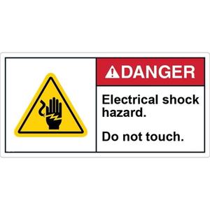 Etichetta di sicurezza per Shock elettrico singolo lato in PVC per avvertenza - Product Image 2