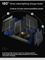Lampe murale solaire de jardin LED moderne avec indice d'étanchéité IP65, puissance 5W, éclairage automatique sur les côtés supérieur et inférieur