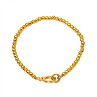 Bracelet extensible en acier inoxydable plaqué or 18 carats avec fermoir pour femme - Cadeau élégant