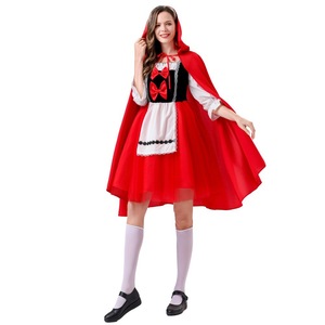Adult Women's <b>Little</b> <b>Red</b> Riding Hood Costume Skirt And Cape Set Cosplay Dress For Stage Role Play - Product Image 4