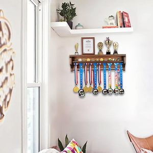 ที่แขวนเหรียญทำจากไม้เนื้อแข็งที่แขวนเหรียญชั้นวางเหรียญที่แขวนติดผนังที่วางโชว์สำหรับนักวิ่งมาราธอน - Product Image 6