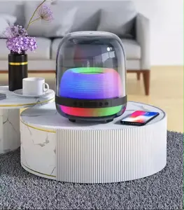 Led pequeño reproductor de música transparente para dormir inalámbrico diente azul recargable a prueba de agua con altavoces multifunción para insomnio