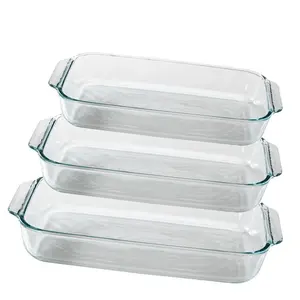 耐熱ベーキングトレイガラス調理器具キッチン収納容器オーブン用ガラスベーキングディッシュ