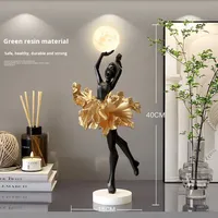 Lampe de Table LED Artistique en Résine pour Fille, Veilleuse Artisanale, Sculpture Décorative pour Chevet de Mariage, Maison et Hôtel (Vente en Gros)