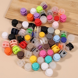 Hebilla de ajuste de plástico colorida con diseño de nariz de cerdo de doble orificio para cordón elástico, para chaquetas y abrigos, con diseño de hebilla de resorte - Product Image 3