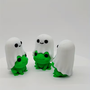 Statues de grenouilles imprimées en 3D - Grenouilles et fantômes mignons et fantastiques, idéales pour les étagères, les décorations de bureau, les jouets tendance. - Product Image 6