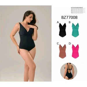 HDJ Plus Size One Piece Swimsuit Deep V Neck <b>Tummy</b> <b>Control</b> High Waist Conservative Beachwear Women Swimwear bz77008 - Product Image 2