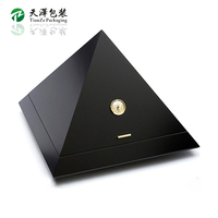 Humidor de luxe rectangulaire en bois fait main, avec intérieur en cèdre espagnol, hygromètre et humidificateur intégrés, pour cigares, à poser sur le bureau, finition haute brillance