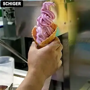 SCHIGER Countertop ज़ुल्फ़ आइसक्रीम मशीन जमे हुए दही के साथ ब्लेंडर ऑटो-साफ