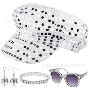 Kit de Sombrero con Lentejuelas para Actuaciones en Escenario para Hombre, Tirantes Amarillos, Corbata, Pajarita, Guantes, Accesorio de Moda para Adultos - Product Image 2