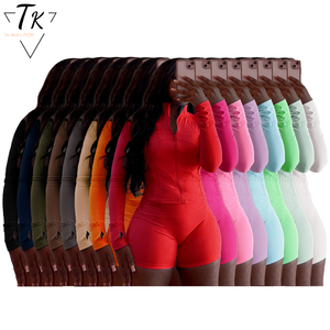 sexy jogging suits Women's Sexy Workout Joggers Sweat Suits With Zipper, Seamless Long Sleeve  Crop Top With Buttlifting Legging Track Suits Set| Alibaba.com