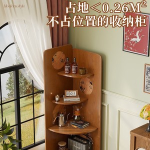 Vintage Style <b>Solid</b> <b>Wood</b> Corner Shelf <b>Bookcase</b> With Storage For Living Room Home Use - Product Image 5