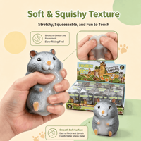 Jouet anti-stress Hamster Squishy à remontée lente, en TPR souple, animal sensoriel à presser, cadeau de fête pour enfants
