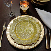 Assiettes de Présentation Dorées Modernes et Durables de 13 Pouces pour Anniversaires, Mariages et Fêtes à Domicile – Vaisselle Réutilisable Personnalisable