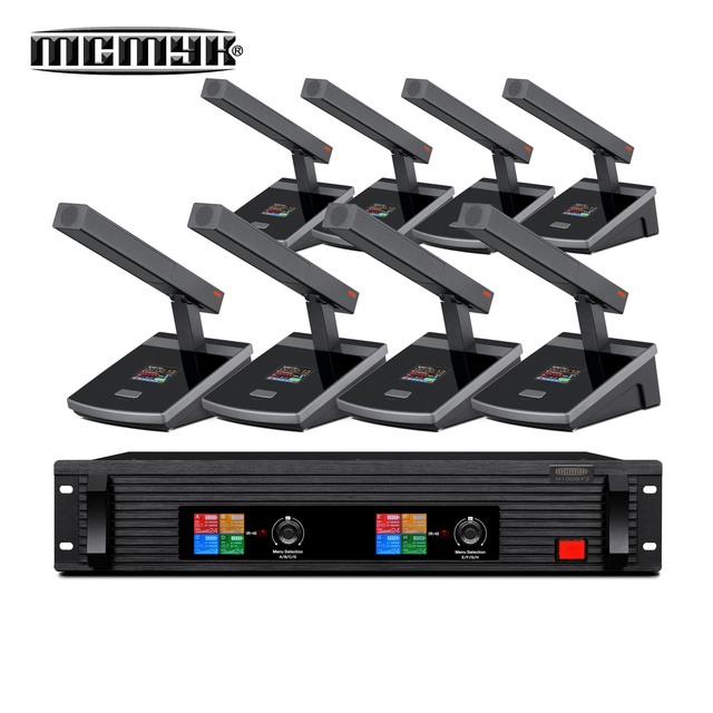 Wireless Digital Conference System Camera Tracking Desktop Style Chairman Delegate Microphone Noise Cancelling Portable Design