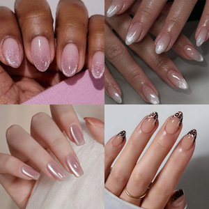 Faux ongles à presser en ABS de haute qualité, style French Manucure, longs et pointus, vente en gros directe usine, petits lots - Product Image 4
