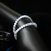 Perles d'agate bleue de 4 mm, facettées, naturelles, en vrac, pour la fabrication de bijoux, bricolage, vente en gros