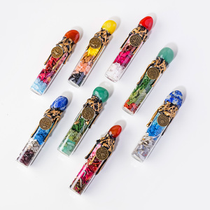 Bouteille à vœux en cristal des 12 constellations, copeaux de cristal naturels, bouteille en verre du zodiaque avec couvercle en gemme, décoration d'intérieur, cadeau - Product Image 4