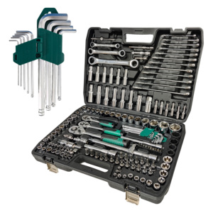 Kit d'outils multifonction 151 pièces, jeu de clés à cliquet en aluminium, jeu de clés à douilles en acier, boîte à outils, ensembles d'outils à main - Product Image 1