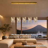 Nouveau Lustre LED en Fer Cristal pour Restaurant, Design Créatif pour Salle à Manger, Bar, Café, Réception, Lampes Modernes Simples et Faciles à Installer