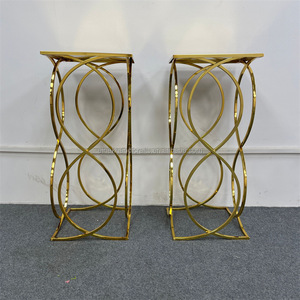 Nuevo oro doble redondo Metal flor titular boda fiesta evento carretera guía flor soporte escenario telón de fondo arreglos Props - Product Image 6