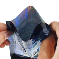 Sacs d'emballage en plastique personnalisés avec logo imprimé, sacs Mylar holographiques arc-en-ciel, sachets refermables anti-odeur avec fermeture éclair, pochettes verticales