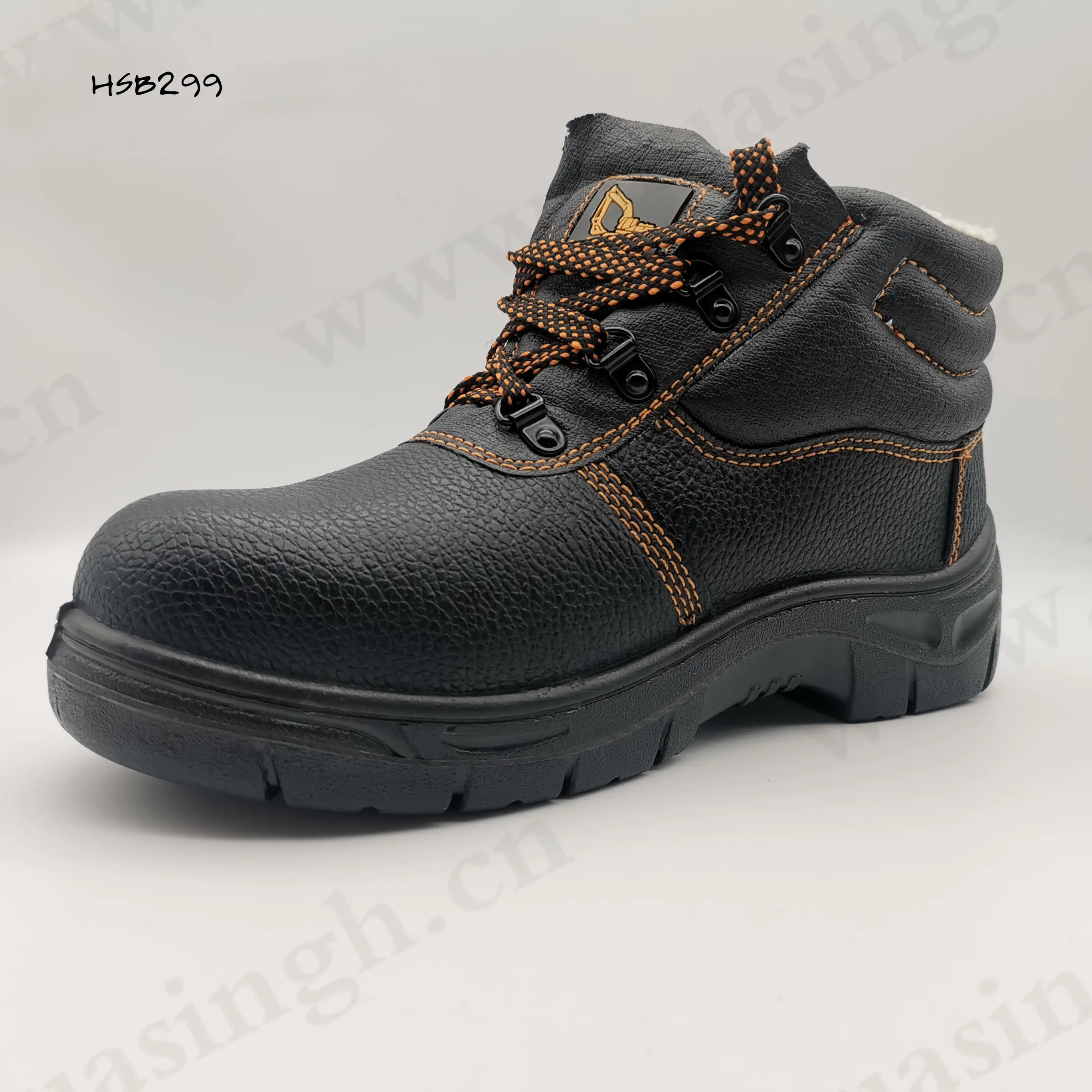 LXG ، صناعة المعادن ، أحذية أمان S3 بطانة صوف دافئة للبيع خفيفة الوزن بو/بو حقن نعل خارجي أحذية السلامة في فصل الشتاء HSB299