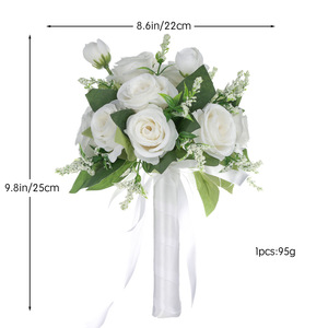 Fleur artificielle blanche <span class=keywords><strong>pour</strong></span> mariage, bouquet de mariée, <span class=keywords><strong>d</strong></span>écoration de mariage, fleur <span class=keywords><strong>pour</strong></span> demoiselles <span class=keywords><strong>d</strong></span>'<span class=keywords><strong>honneur</strong></span> et enfant <span class=keywords><strong>d</strong></span>'<span class=keywords><strong>honneur</strong></span> - Product Image 5