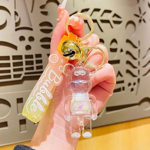 Creative Acrylic Oily Cartoon Bear Doll Floating Keychain Bag Pendant Delicate Accessories Car Pendant Liquid Kawaii <b>Key</b> <b>Chain</b> - Product Image 3