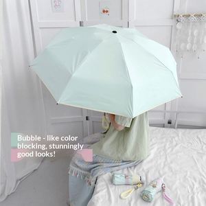 Sombrilla Compacta Plegable de Cinco Pliegues con Borde Protector Solar y Marco de Acero en Contraste al 50% de Estilo Ins, Regalo Publicitario para Mujer - Product Image 2