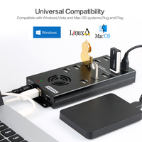 Fuente de Alimentación de 120 Vatios con Carcasa Metálica Resistente, Cargador USB con Concentrador USB de 10 Puertos para Macbook, Mac Pro, iMac