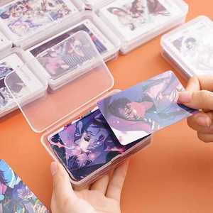 Transparent Card Organizer <b>Box</b> With Lid Rectangle Shape For Storing Trading Cards And Coin Holders Plastic Storage Bin - Product Image 2