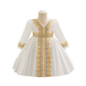 Robe de soirée à manches longues pour fille, imprimé floral, style princesse, pour l'exportation en Europe et au Moyen-Orient - Product Image 3
