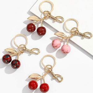 Creative 3D Cherry Keychain Fashion Pendant <b>Bag</b> Accessories High Quality Metal Cherry Keychain Wholesale - Product Image 1