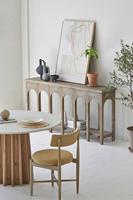 Ensemble de table à manger rectangulaire de style Wabi Sabi en bois massif, moderne, écologique et fait main, avec 6 chaises